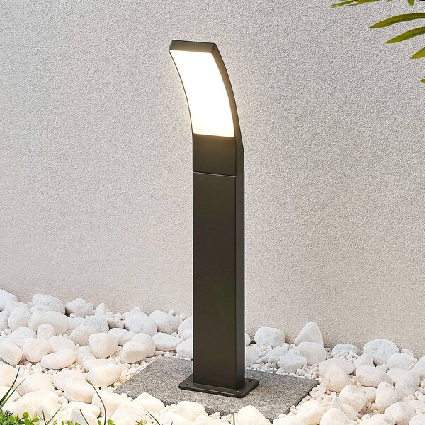 Lindby Ilvita LED fali lámpa, 60 cm, antracit, fém, IP54, Fekete, Alumínium, Modern