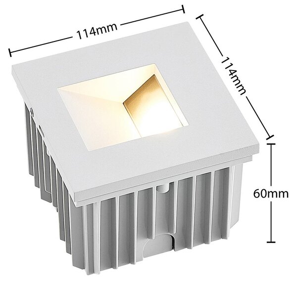 Arcchio fali süllyesztett lámpa Zamo, G9, fehér, 12cm, fém, IP65, dimmelhető, Fehér / opál, Folyosó, Alumínium, Modern