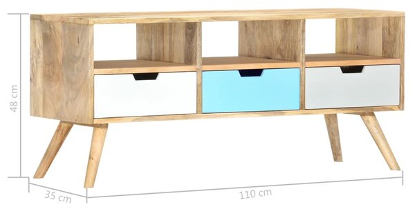 Tömör mangófa TV-szekrény 110 x 35 x 48 cm