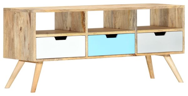 Tömör mangófa TV-szekrény 110 x 35 x 48 cm