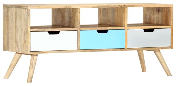 Tömör mangófa TV-szekrény 110 x 35 x 48 cm