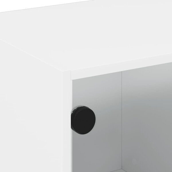 Fehér TV-szekrény üvegajtókkal 68x37x42 cm