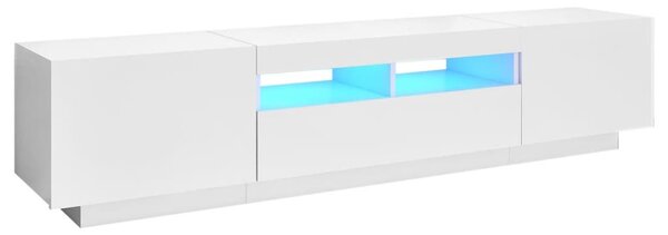 Fehér TV-szekrény LED-lámpákkal 180 x 35 x 40 cm