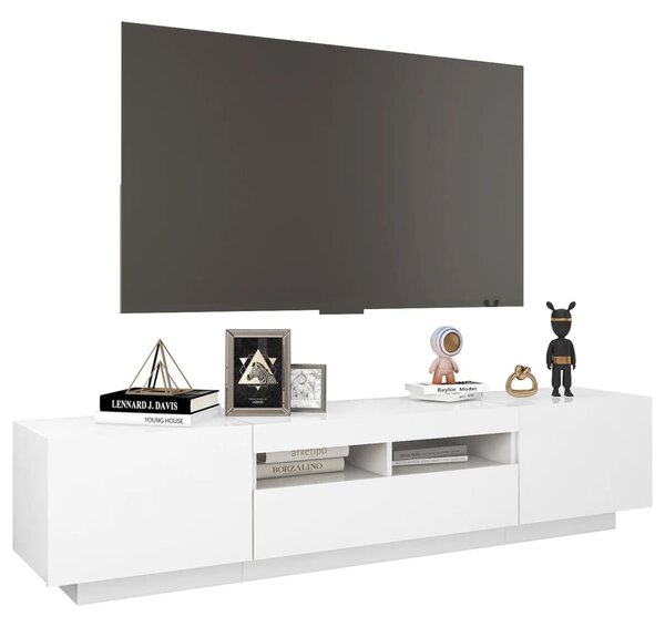 Fehér TV-szekrény LED-lámpákkal 180 x 35 x 40 cm