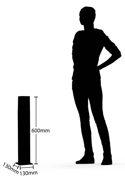 Lucande Fiola talapzatlámpa, 60 cm, antracit, IP54, dimmelhető, Fekete, Alumínium, Modern