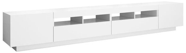 Fehér TV-szekrény LED-lámpákkal 260 x 35 x 40 cm