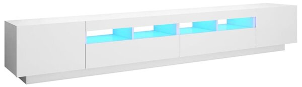 Fehér TV-szekrény LED-lámpákkal 260 x 35 x 40 cm