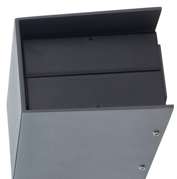 Lucande LED fali lámpa Kimian, magasság 17 cm, antracit, IP54, Fekete, Alumínium, Modern