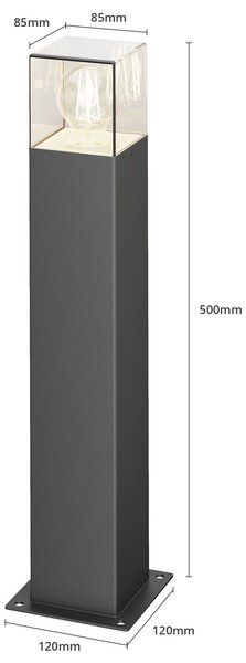 Lucande Keke állólámpa, magasság 50 cm, antracit, alumínium, dimmelhető, Fekete, Alumínium, Modern