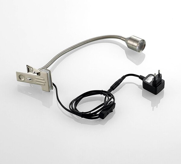 Lindby Djamila LED-es bilincslámpa, nikkel szatírozott, Alu / szürke / cink, Dolgozószoba / Iroda, fém, Modern