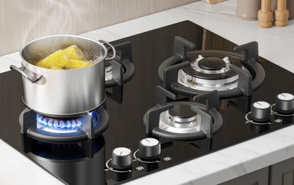ISEASY MGBG-654A Üveggáz főzőlap Fekete