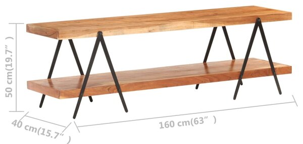 Tömör akácfa TV-szekrény 160 x 40 x 50 cm
