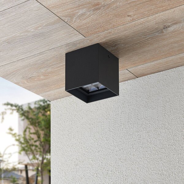 Lindby Eveta LED mennyezeti lámpa, 10 cm, antracit, alumínium, IP65, Fekete, Alumínium, Modern