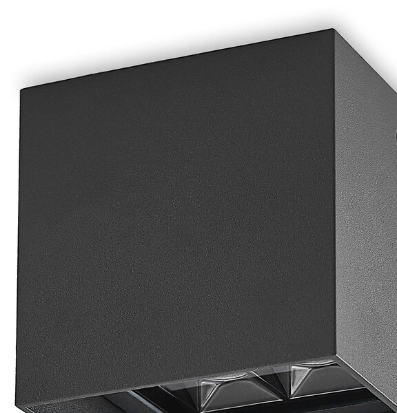 Lindby Eveta LED mennyezeti lámpa, 10 cm, antracit, alumínium, IP65, Fekete, Alumínium, Modern