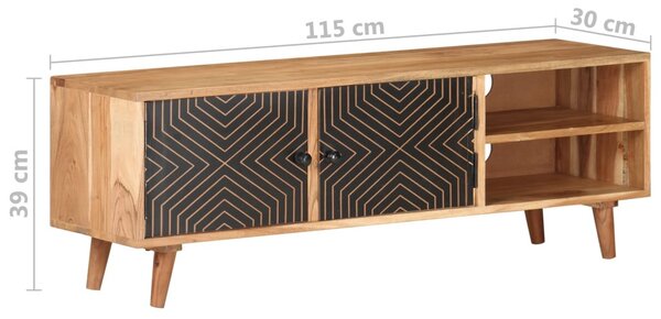 Tömör akácfa TV-szekrény 115 x 30 x 39 cm
