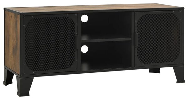 Rusztikus barna fém és MDF TV-szekrény 105 x 36 x 47 cm
