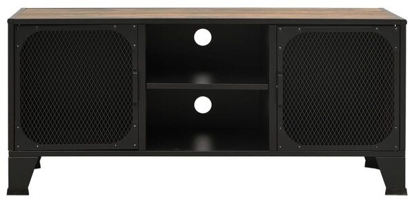 Rusztikus barna fém és MDF TV-szekrény 105 x 36 x 47 cm