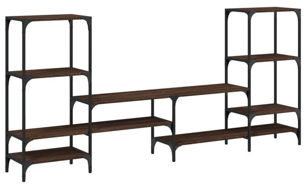 Barna tölgy színű szerelt fa TV-szekrény 206,5x28,5x95 cm