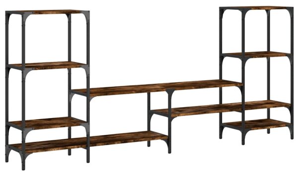 Füstös tölgy színű szerelt fa TV-szekrény 206,5 x 28,5 x 95 cm