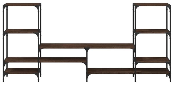 Barna tölgy színű szerelt fa TV-szekrény 206,5x28,5x95 cm