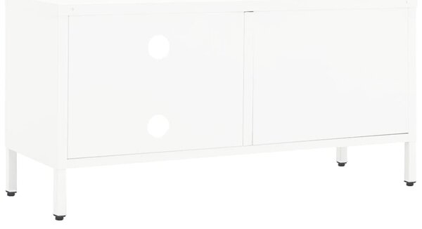 Fehér acél és üveg TV-szekrény 90 x 30 x 44 cm