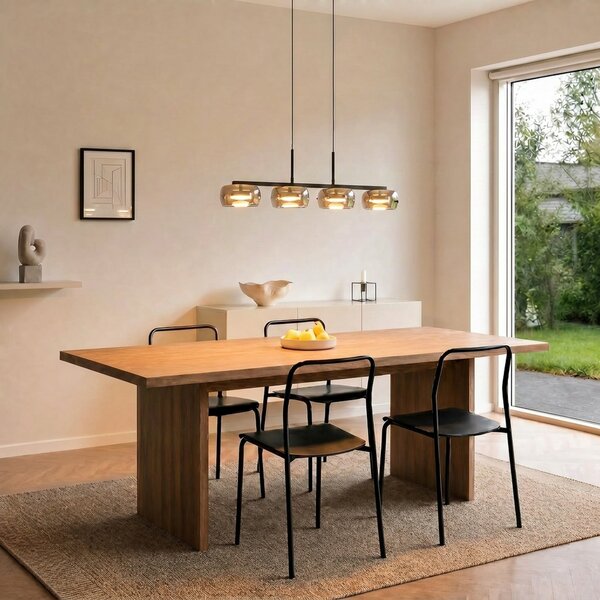 Függőlámpa Lucande, Martis, dimmable, Arany / Sárgaréz, Étkező, Üveg, Modern