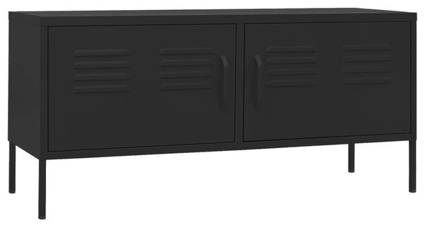 Fekete acél TV-szekrény 105 x 35 x 50 cm