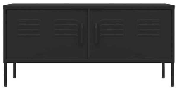 Fekete acél TV-szekrény 105 x 35 x 50 cm