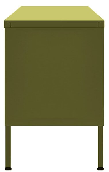 Olívazöld acél TV-szekrény 105 x 35 x 50 cm