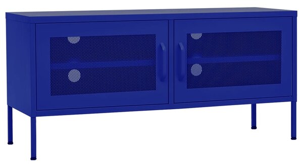 Tengerészkék acél TV-szekrény 105 x 35 x 50 cm