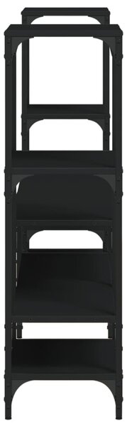 Fekete szerelt fa TV-szekrény 206,5x28,5x95 cm