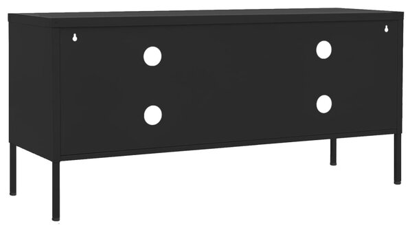 Fekete acél TV-szekrény 105 x 35 x 50 cm