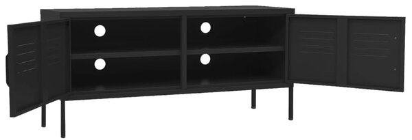 Fekete acél TV-szekrény 105 x 35 x 50 cm