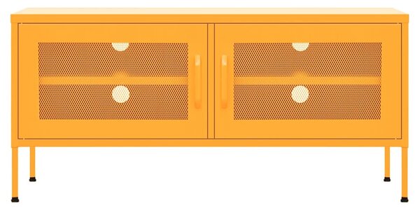 Mustársárga acél TV-szekrény 105 x 35 x 50 cm