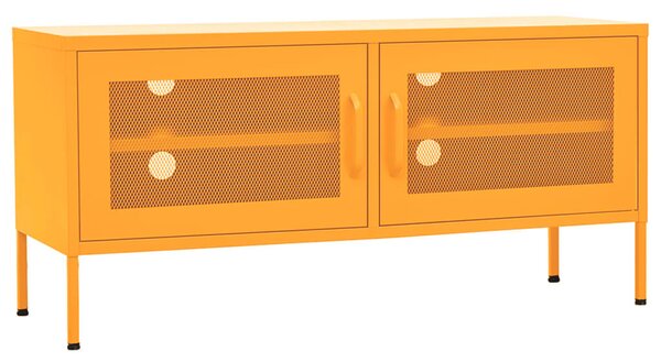 Mustársárga acél TV-szekrény 105 x 35 x 50 cm