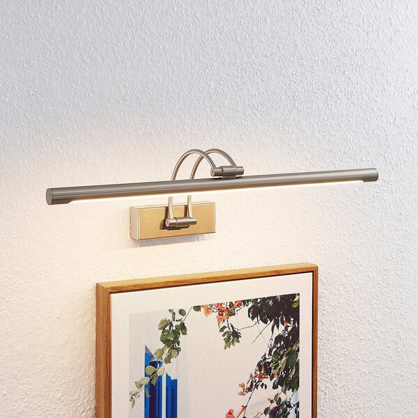 Lucande LED-es képvilágítás Dimitrij, nikkel, fém, 54cm, Alu / szürke / cink, Nappali / Étkező, fém, Modern