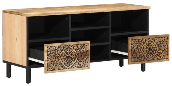 Tömör mangófa TV-szekrény 100 x 33 x 46 cm