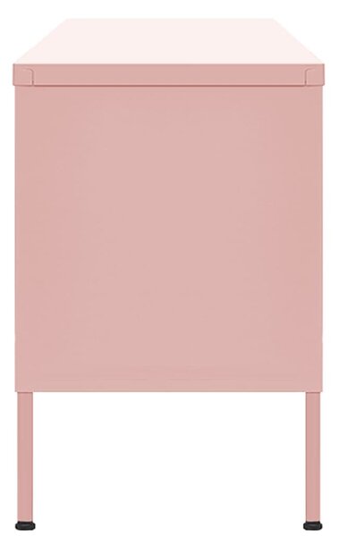 Rózsaszín acél TV-szekrény 105 x 35 x 50 cm
