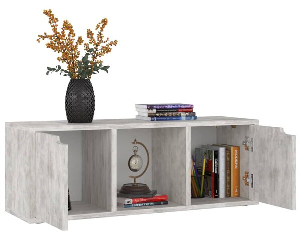 Betonszürke szerelt fa TV-szekrény 88,5 x 27,5 x 30,5 cm