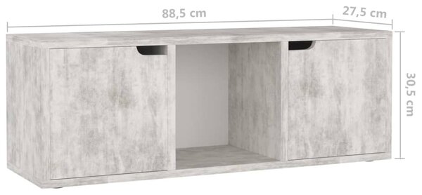 Betonszürke szerelt fa TV-szekrény 88,5 x 27,5 x 30,5 cm