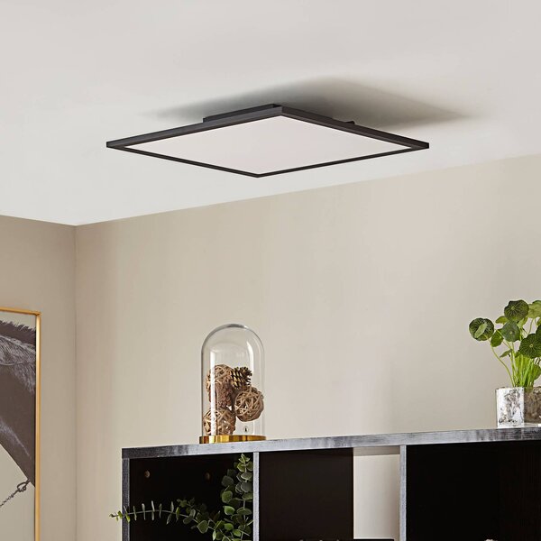Lindby LED panel Lamin, fekete, 40 cm, CCT, dimmelhető, távirányítós, dimmelhető, Fekete, Nappali / Étkező, Modern
