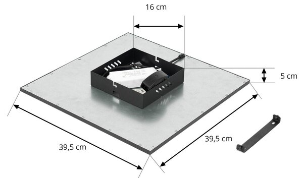 Lindby LED panel Lamin, fekete, 40 cm, CCT, dimmelhető, távirányítós, dimmelhető, Fekete, Nappali / Étkező, Modern