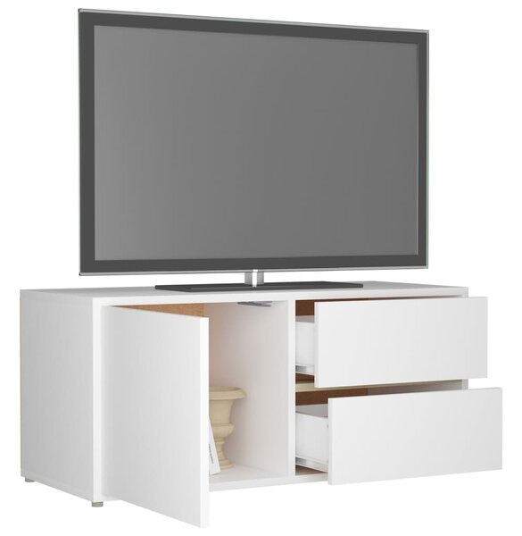 Fehér szerelt fa TV-szekrény 80 x 34 x 36 cm