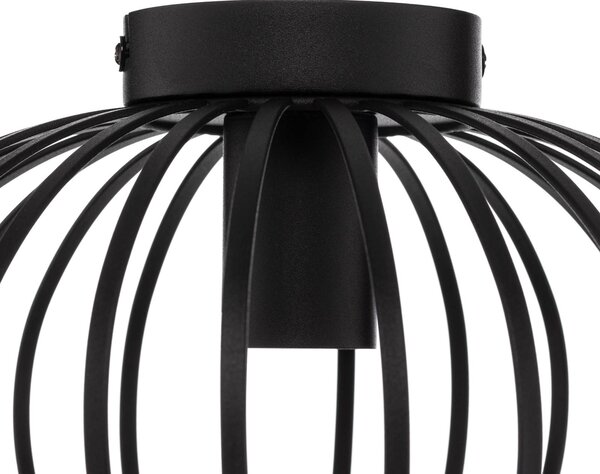 Lindby Maivi mennyezeti lámpa, fekete, 30 cm, vas, kalitka, dimmelhető, Fekete, Nappali / Étkező, fém, Modern