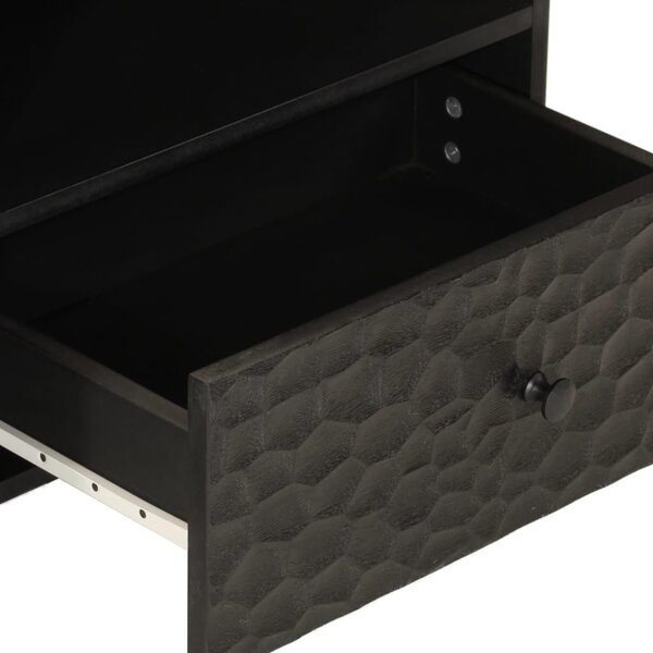 Fekete tömör mangófa TV-szekrény 80 x 33 x 46 cm