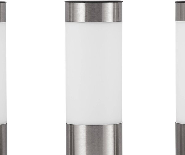 Lindby LED napelemes lámpa, 4 darabos szett, földi tüske, 31 cm, IP44, Alu / szürke / cink, Rozsdamentes acél, Modern