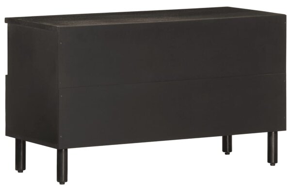 Fekete tömör mangófa TV-szekrény 80 x 33 x 46 cm