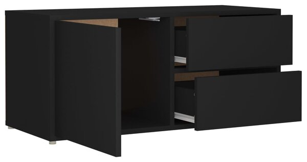 Fekete szerelt fa TV-szekrény 80 x 34 x 36 cm