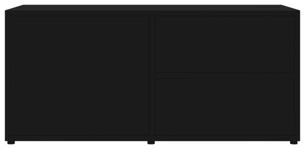 Fekete szerelt fa TV-szekrény 80 x 34 x 36 cm