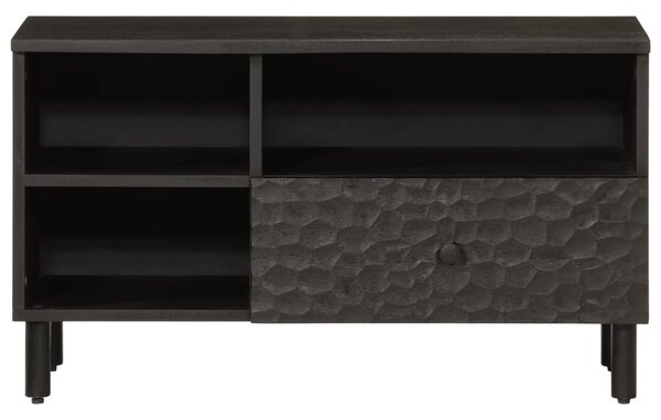 Fekete tömör mangófa TV-szekrény 80 x 33 x 46 cm